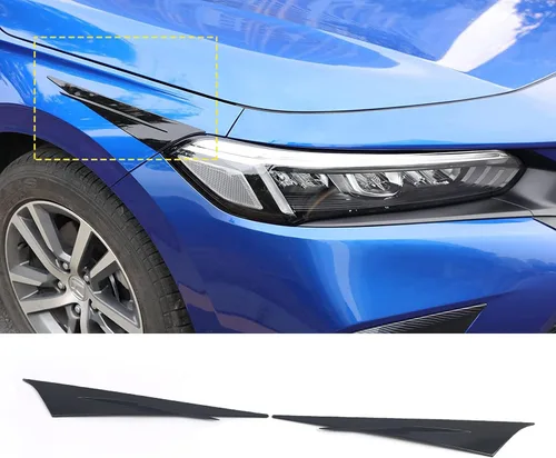 Accesorios de coche para Honda Civic 11ª generación 2022 2023, faros delanteros deportivos para automóvil, calcomanías de faros delanteros (negro),