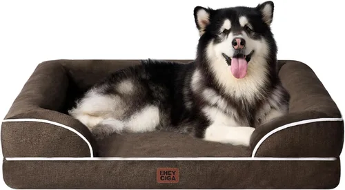 Miniatura 65 de EHEYCIGA - Cama ortopédica para perro grande, impermeable, de espuma viscoelástica y espuma tipo caja de huevos, bordes elevados, antideslizante