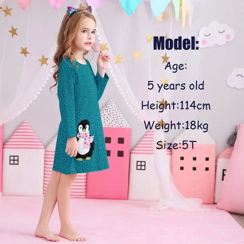Miniatura 2 de VIKITA Toddler Girls Dresses Winter Hoodie Clothes Colorful Sequins Long Sleeve Cotton Sweatshirt for Little Kids 3-8 Years