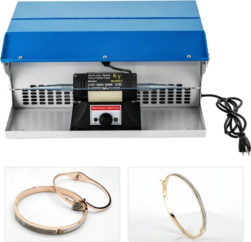 Miniatura 4 de Máquina pulidora de joyas de 500 W, máquina pulidora de pulir joyas/piezas de metal colector de polvo con mesa ligera, pulidor de joyería adecuado