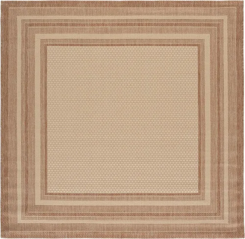 Miniatura 66 de SAFAVIEH Alfombra lavable al aire libre Courtyard Collection – 4' x 5'7", beige oscuro y beige, no desprende pelusa y fácil de limpiar, ideal