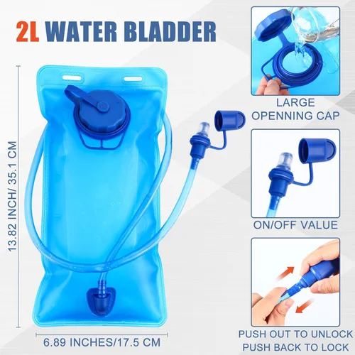 Miniatura 3 de Chunful Hydration Backpack with 2L Water Bladder, Lightweight Hydration Pack Outdoor Water Backpack for Men Women Running Cycling Biking Climbing