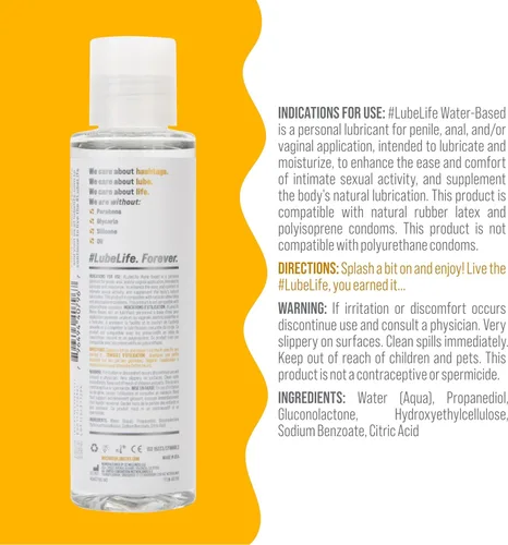 Miniatura 2 de LubeLife Lubricante a base de agua - Lubricante personal para hombres, mujeres y parejas, tamaño de viaje, no mancha, fácil de limpiar, seguro