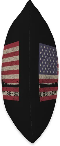 Miniatura 2 de Estados Unidos Battleships Banderas USS New Jersey BB-62 WW2 Battleship USA American Flag Throw Pillow, 16 x 16, multicolor