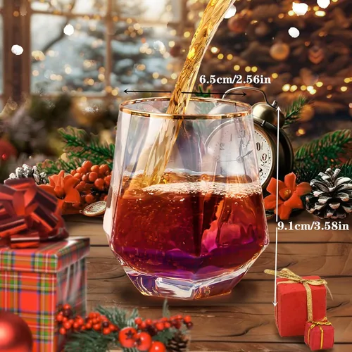 Miniatura 5 de Copas de vino sin tallo, cristalería iridiscente de 10 onzas, vasos modernos de color arcoíris para vino tinto, cócteles, whisky, regalos, amantes