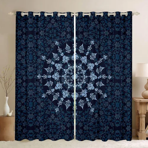 Miniatura 7 de Feelyou Cortinas de oscurecimiento del suroeste (2 paneles, 38 x 45 pulgadas), cortinas tribales para dormitorio, sala de estar, estampado