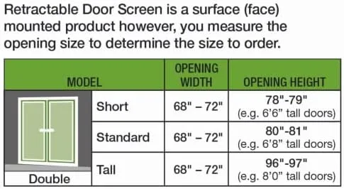 Miniatura 3 de Genius Cool - Puerta mosquitera retráctil para puertas francesas (doble), corta de 78 pulgadas de altura, color negro, fácil de instalar, puertas