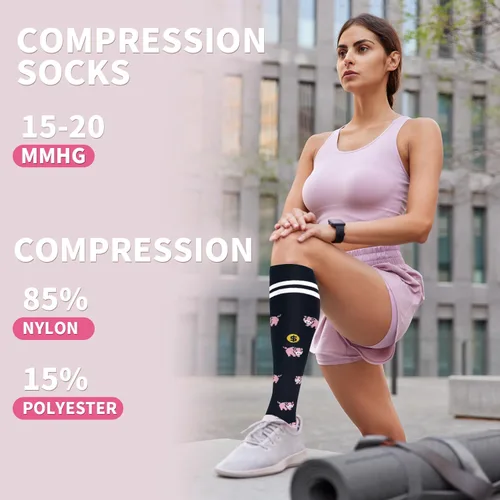 Miniatura 13 de Sooverki - Calcetines de compresión de cobre para circulación, para mujeres y hombres, 6 pares, para correr, atletismo, medicina, enfermería, viajes