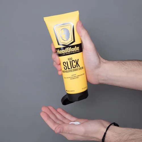 Miniatura 4 de Crema de afeitar HeadBlade HeadSlick 8 oz para un afeitado suave de cabeza para hombres calvos, ayuda con la irritación, enrojecimiento y quemaduras