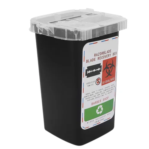 Miniatura 2 de FILFEEL Caja de eliminación de cuchillas, contenedor de cuchillas de desecho, peluquería, peluquería, peluquería, cuchillo de afeitar, caja