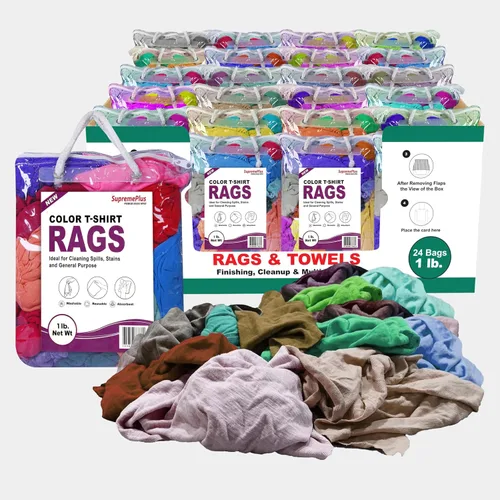 Miniatura 13 de Trapos de limpieza de punto de color premium – Compra trapos a granel para talleres, mecánicos, pintores y uso doméstico, trapos de algodón