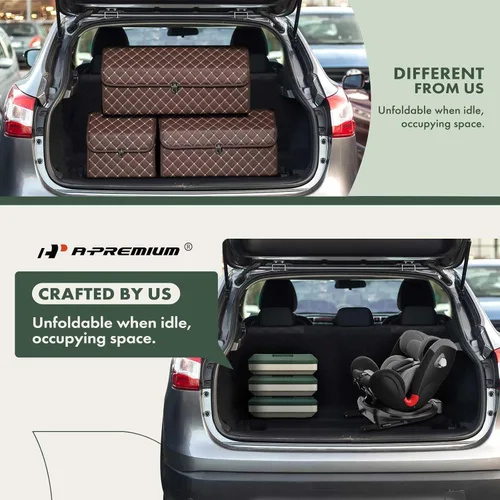 Miniatura 5 de A-Premium Organizador de cajuela plegable multifuncional y caja de almacenamiento, caja de almacenamiento portátil para automóvil con bolsa