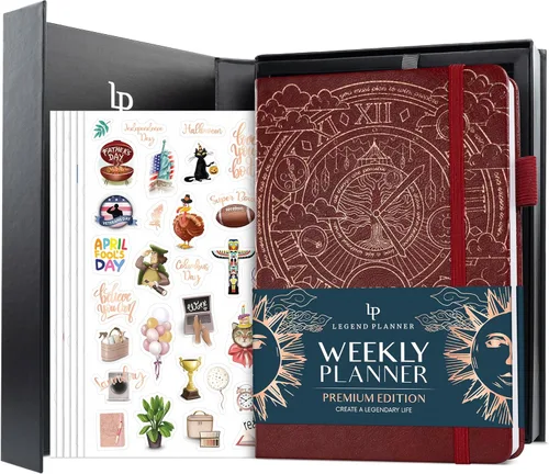 Miniatura 15 de Legend Planificador Semanal Premium – Planificador Semanal, Mensual y de Presupuesto Sin Fecha – Organizador de Vida para Gestión del Tiempo y Negro