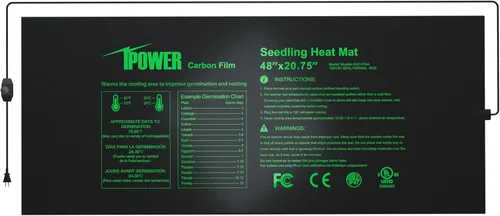 Miniatura 8 de iPower Tapete térmico de siembra de 10 x 20.75 pulgadas con película de carbono mejorada, almohadilla de inicio de germinación de plantas