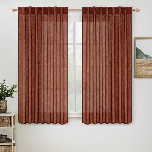 Miniatura 51 de MIULEE Cortinas de lino blanco de 108 pulgadas de largo para dormitorio, sala de estar, cortinas de ventana con textura de lino suave y grueso, Lino