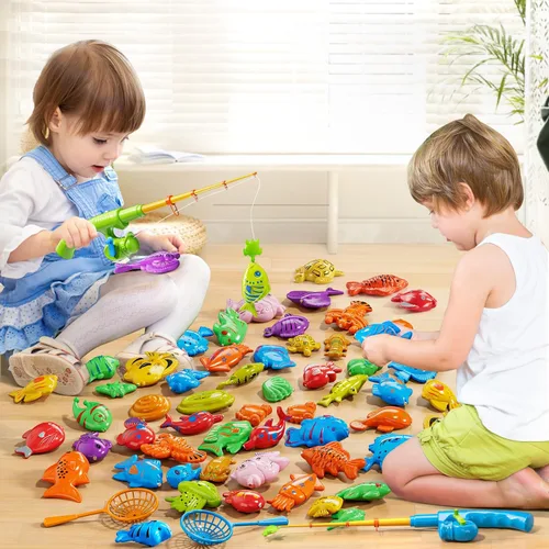 Miniatura 2 de NIPLOOOW Juego Magnético de Pesca para Piscina para Niños de 3 a 5 años, Juguetes de Mesa de Agua para Bañera, Juguetes de Fiesta Infantil con Caña