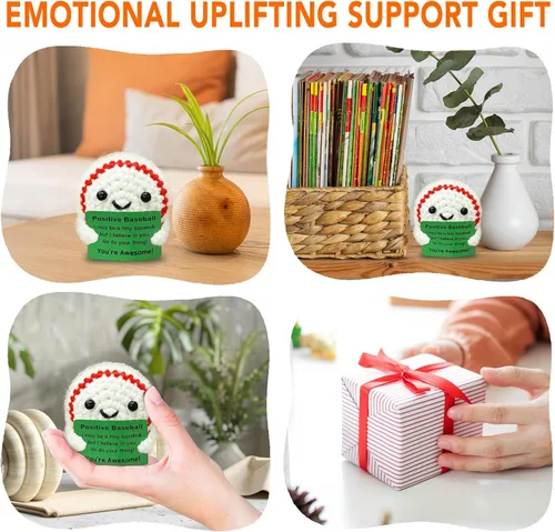 Miniatura 5 de Divertido mini regalo de béisbol de ganchillo para los amantes del béisbol, regalos de cumpleaños para hombres, mujeres, jugadores de béisbol, apoyo