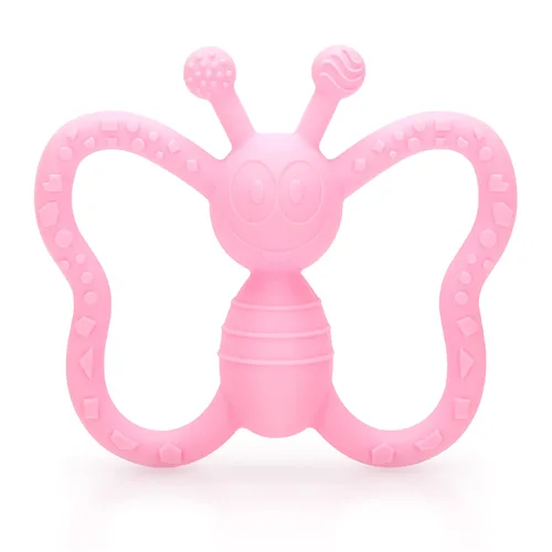 Juguetes de dentición para bebés, diseño de mariposa, juguete para aliviar el dolor para bebés recién nacidos, regalo de ducha neutro seguro para