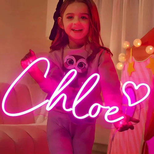 Letrero de neón personalizado para decoración de pared, letrero de neón LED personalizable, letrero de nombre para niños y regalo de cumpleaños,