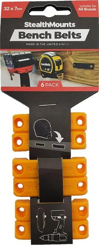 StealthMounts Cinturón de banco – Soporte universal para herramientas | Juego de funda de herramientas – Paquete de 6 | Base de almacenamiento