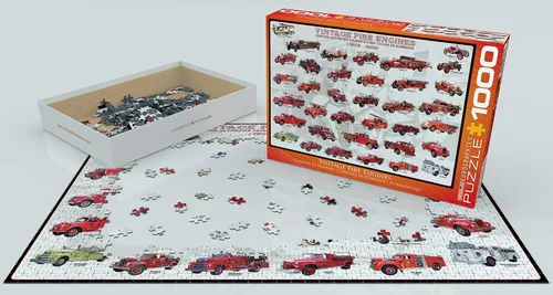 Miniatura 3 de EuroGraphics Rompecabezas vintage de 1000 piezas de camiones de bomberos