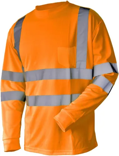 Miniatura 3 de L&M® playera de alta visibilidad ANSI clase 3, seguridad reflectante, color lima, naranja, manga corta/larga, alta visibilidad lima (Lime_l)