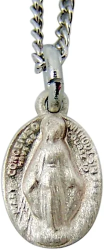 Plata de ley oval Medalla Milagrosa Petite Encanto Colgante Para Bebé 716inch