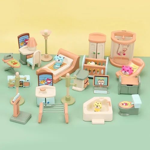 Miniatura 5 de BananMelonBM Paquete de 50 Conjunto de Muebles para Casa de Muñecas Pequeña para Niños Juguetes Casa Grandes Sueños para Bebés Niños Niñas Edad 3+