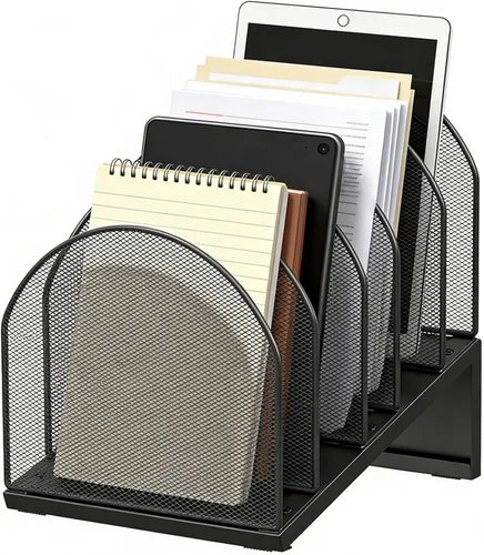 gianotter Organizador de archivos de escritorio, organizador de escritorio con 5 compartimentos, organizador de papel para escritorio, organizadores