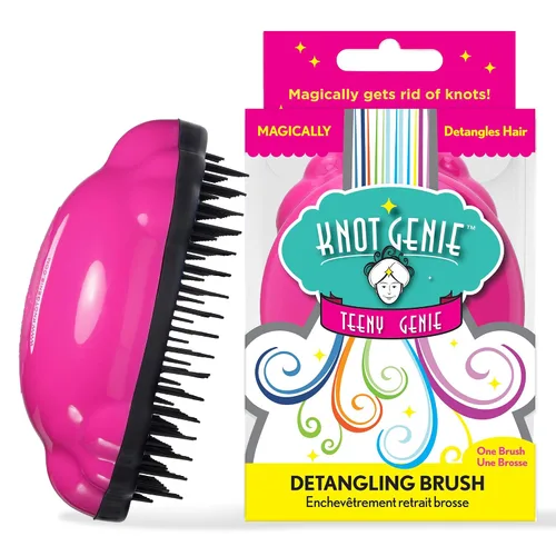 Miniatura 20 de Knot Genie Teeny - Cepillo desenredante para niños (sueño de aguamarina), cepillo desenredante perfecto para cabello rizado, separa suavemente