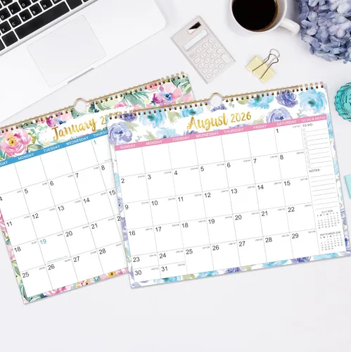 Miniatura 2 de Calendario de pared 2026 – enero 2026 – diciembre 2026, calendario 2026, 14.7 x 11.5 pulgadas, calendario 2026 de 12 meses, encuadernado en espiral