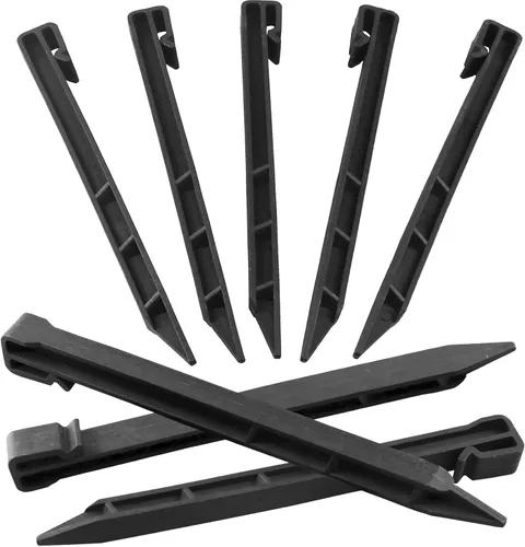30 PCS Estacas de Jardín para Bordes de Paisajismo, Picos de Anclaje Negros de 10 Pulgadas para Paisajismo, Estacas de Plástico Resistente para Red