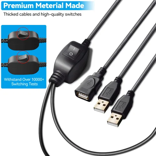 Miniatura 7 de Herfair Divisor de impresora para dos computadoras USB A Splitter 1 en 2 salidas para compartir una impresora/escáner/máquina de fax/periféricos USB