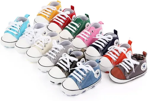 Miniatura 25 de Zapatos deportivos de lona de lona para bebés y niñas, suela antideslizante suave, suela antideslizante