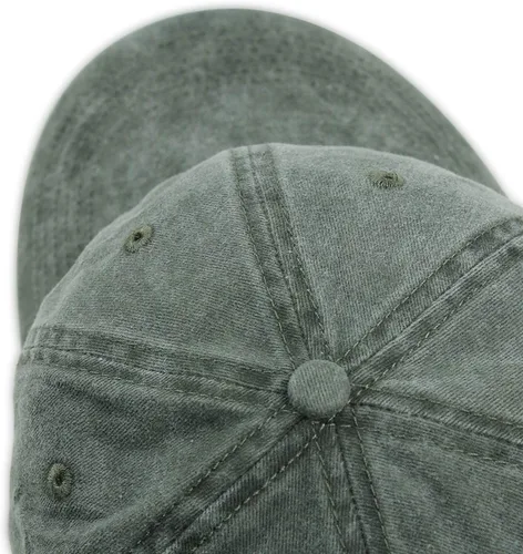 Miniatura 4 de HH HOFNEN Gorra de béisbol de algodón de sarga lavada y desgastada, vintage, ajustable, para hombre y mujer