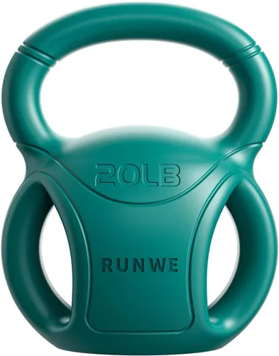 Miniatura 8 de RUNWE - Juego de pesas rusas con 3 asas - Peso para mujeres, opciones de 5, 10, 15 y 20 libras para giros rusos, ejercicio abdominal, levantamiento