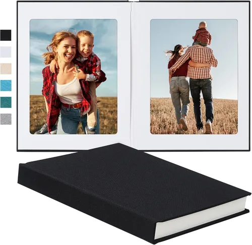 Miniatura 8 de Álbum de fotos Pssoss 8x10 con espacio para escribir, cubierta de lino, álbum de fotos 8x10, libro de fotos que contiene 30 fotos, ideal para tema