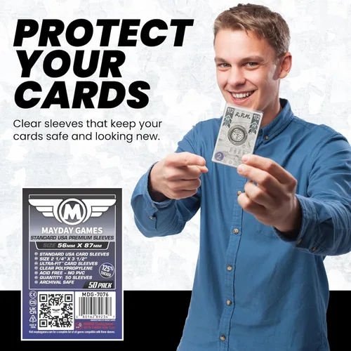 Miniatura 2 de Mayday Games MDG-7076 - Fundas para tarjetas de alta calidad estándar de EE. UU., fundas transparentes para juegos de mesa y tarjetas fotográficas