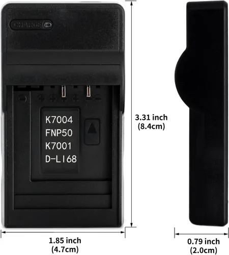 Miniatura 3 de Norifon Cargador USB D-LI68 para cámara Pentax Optio A36, Optio S10, Optio S12, Optio VS20, Q, Q10, Q7 y más
