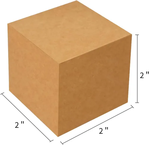 Miniatura 5 de Paquete de 50 cajas de regalo pequeñas, cajas de regalo de 2 x 2 x 2 pulgadas, cajas de regalo de papel marrón con tapas para regalos, manualidades