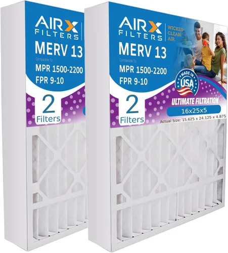Miniatura 9 de AIRX FILTERS WICKED CLEAN AIR. Filtro de aire MERV 11 de 16 x 25 x 5 compatible con filtro de aire Lennox X0583, paquete de 2
