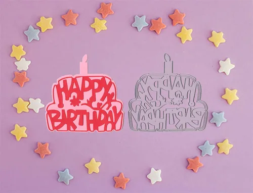Miniatura 3 de Troqueles de corte para tarta de cumpleaños para hacer tarjetas y decoraciones de álbumes de fotos, palabras de bendición de feliz cumpleaños