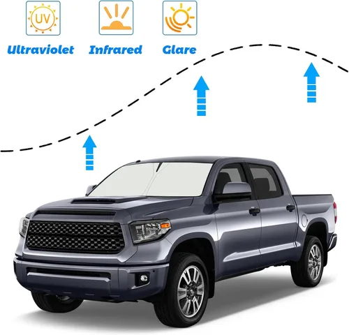 Miniatura 2 de Parasol para parabrisas mejorado para Toyota Tundra 2007-2021, visera plegable para parabrisas que bloquea los rayos UV