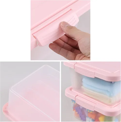 Miniatura 3 de Rosebloom - Caja de almacenamiento de plástico de 14 cuartos de galón, contenedor de almacenamiento con tapa rosa, 2 paquetes
