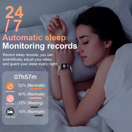 Miniatura 5 de Relojes inteligentes para mujer, contestar/hacer llamadas, reloj de seguimiento de actividad física de 1.83 pulgadas con monitor de frecuencia Negro