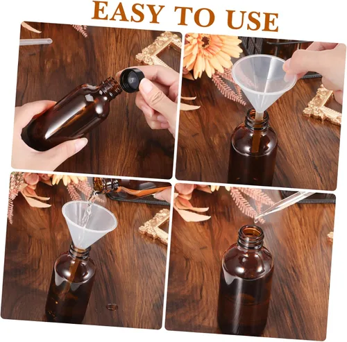 Miniatura 5 de 4pcs botellas de vidrio recargables botellas de vidrio redondas tapas de salsa picante cuentagotas para agua a granel