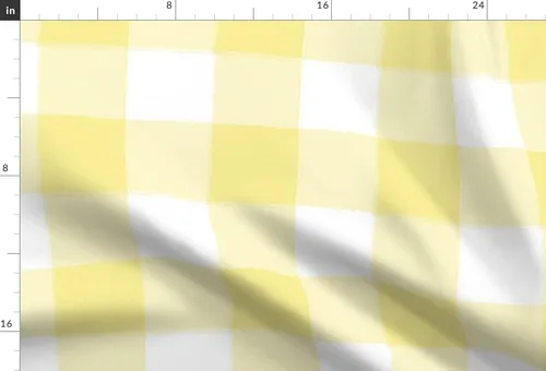Miniatura 3 de Spoonflower Tela – Grande amarillo cuadros de cuadros de azúcar frescos impresos en tela de gasa cuarto gordo – costura moda vestidos decoración