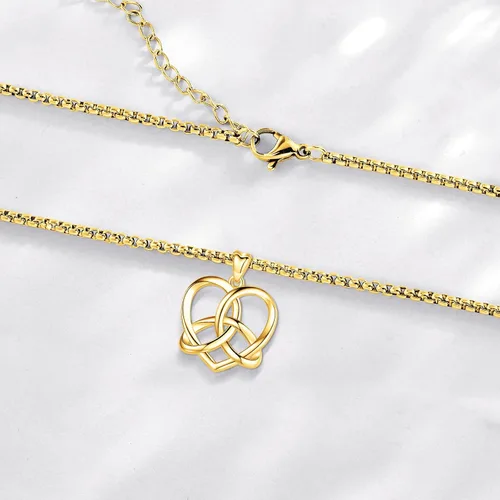Miniatura 37 de Collar de pentagrama de plata de ley con triple luna, diosa celta, nudo celta, nudo de brujas, Ankh, sol y luna, Hécate, lilith, Santa Muerte