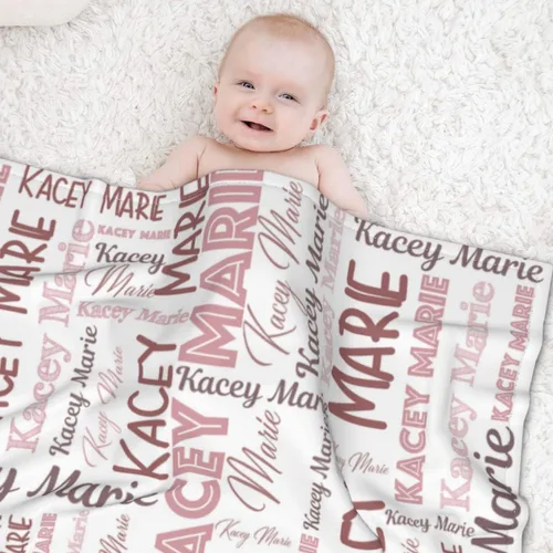 Miniatura 6 de Manta personalizada para bebés, niñas, niños, mantas personalizadas con nombre para niños, artículos para cuna Melocotón