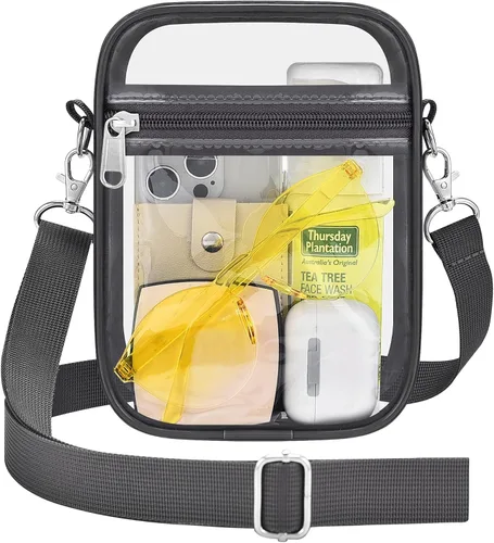 Miniatura 15 de Bolso transparente Slumou para eventos en estadios - Bolso pequeño, mini bolsos de mensajero para fanáticos de deportes para conciertos, trabajo